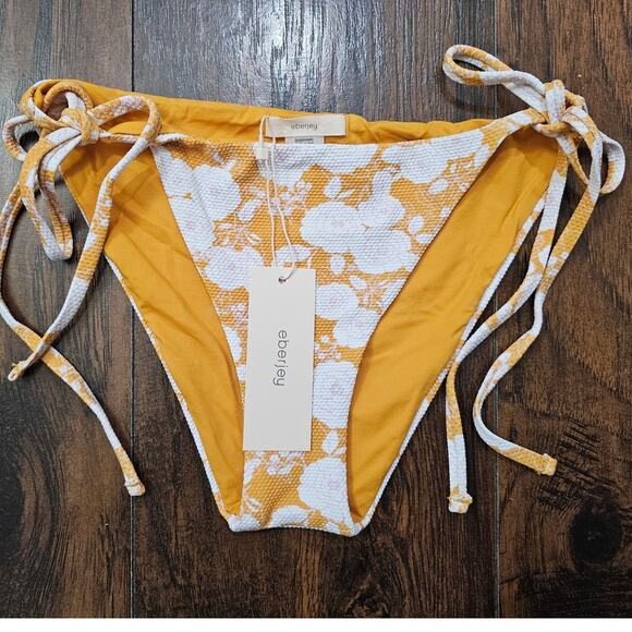 Eberjey Bikini Bottom Size Large Orange White New - Picture 1 of 2